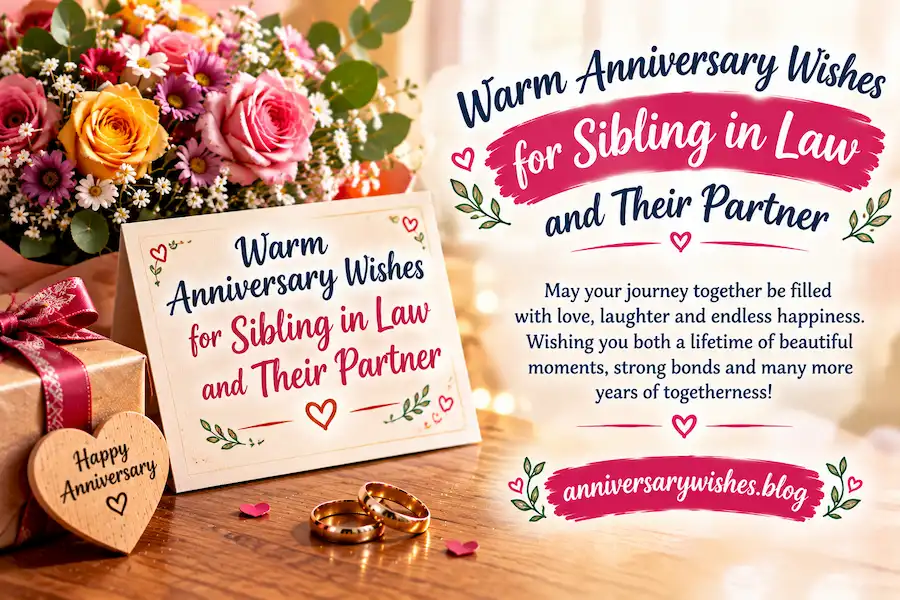 Warm Anniversary Wishes for Sibling in Law and Their Partner, AnniversaryWishes.blog